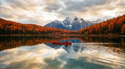 Autumn Mirror Lake Desktop Wallpaper